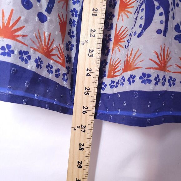 Farm Rio Blouse Large Floral Blue White Afternoon Breeze NWT - Picture 6 of 12